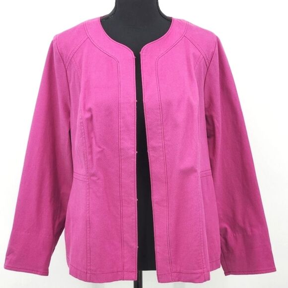 Chico's Alicia Pink Jacket Blazer Women's Size 2P Petite - Picture 2 of 11